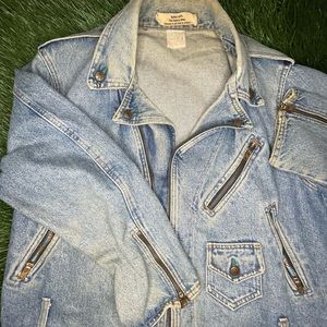 Vintage 80s 90s ish Bongo Biker Style Denim Jacket